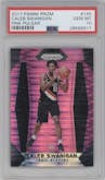 Caleb Swanigan from the 2017-18 Panini Prizm  set featuring a Pink Pulsar parallel graded by PSA and given an overall grade of 10.