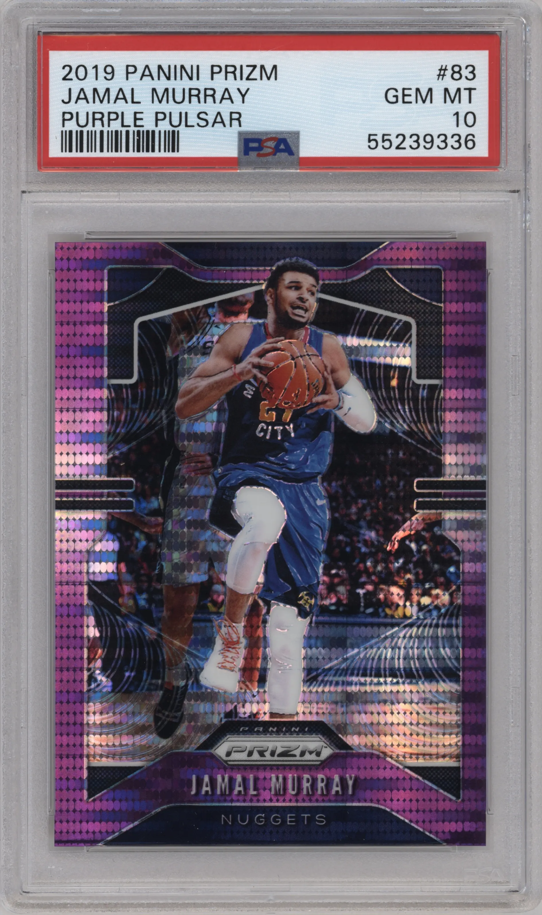 2019 Panini Prizm Jamal Murray Purple Pulsar #83 PSA 10