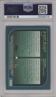 Ichiro Suzuki/Albert Pujols from the 2001 Topps Traded  set graded by PSA and given an overall grade of 9.