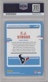 C.J. Stroud from the 2023 Panini Donruss set graded by PSA and given an overall grade of 10.