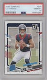 C.J. Stroud from the 2023 Panini Donruss set graded by PSA and given an overall grade of 10.