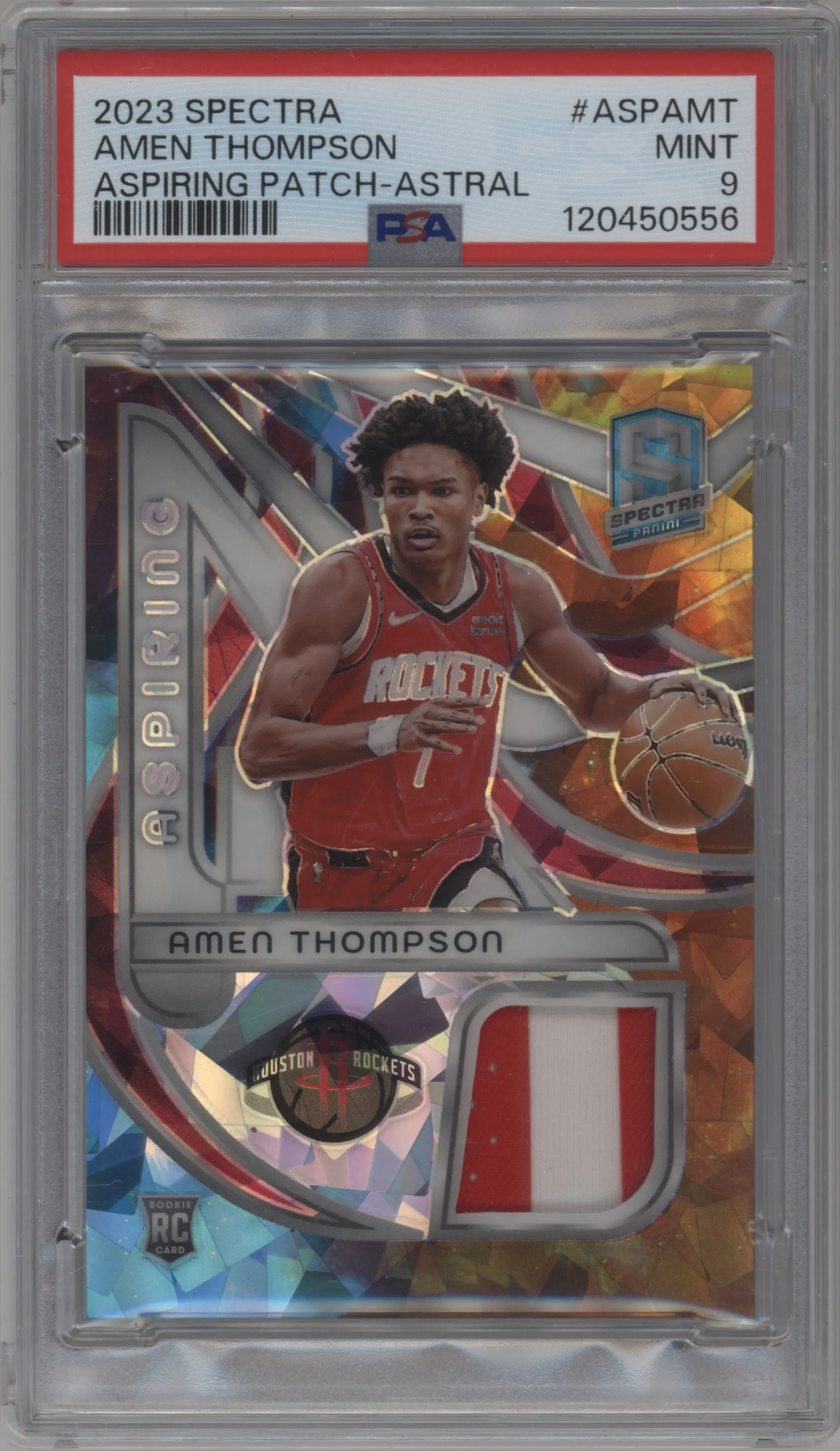2023 Panini Spectra Aspiring Patches Amen Thompson Astral #ASP-AMT PSA 9