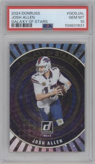 Josh Allen from the 2024 Donruss set graded by PSA and given an overall grade of 10.