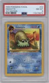  Omanyte from the 1999 Pokemon set graded by PSA and given an overall grade of 8.