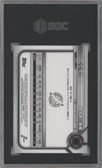 Roki Sasaki from the 2022 Bowman Nippon Professional Baseball set graded by SGC and given an overall grade of 10.