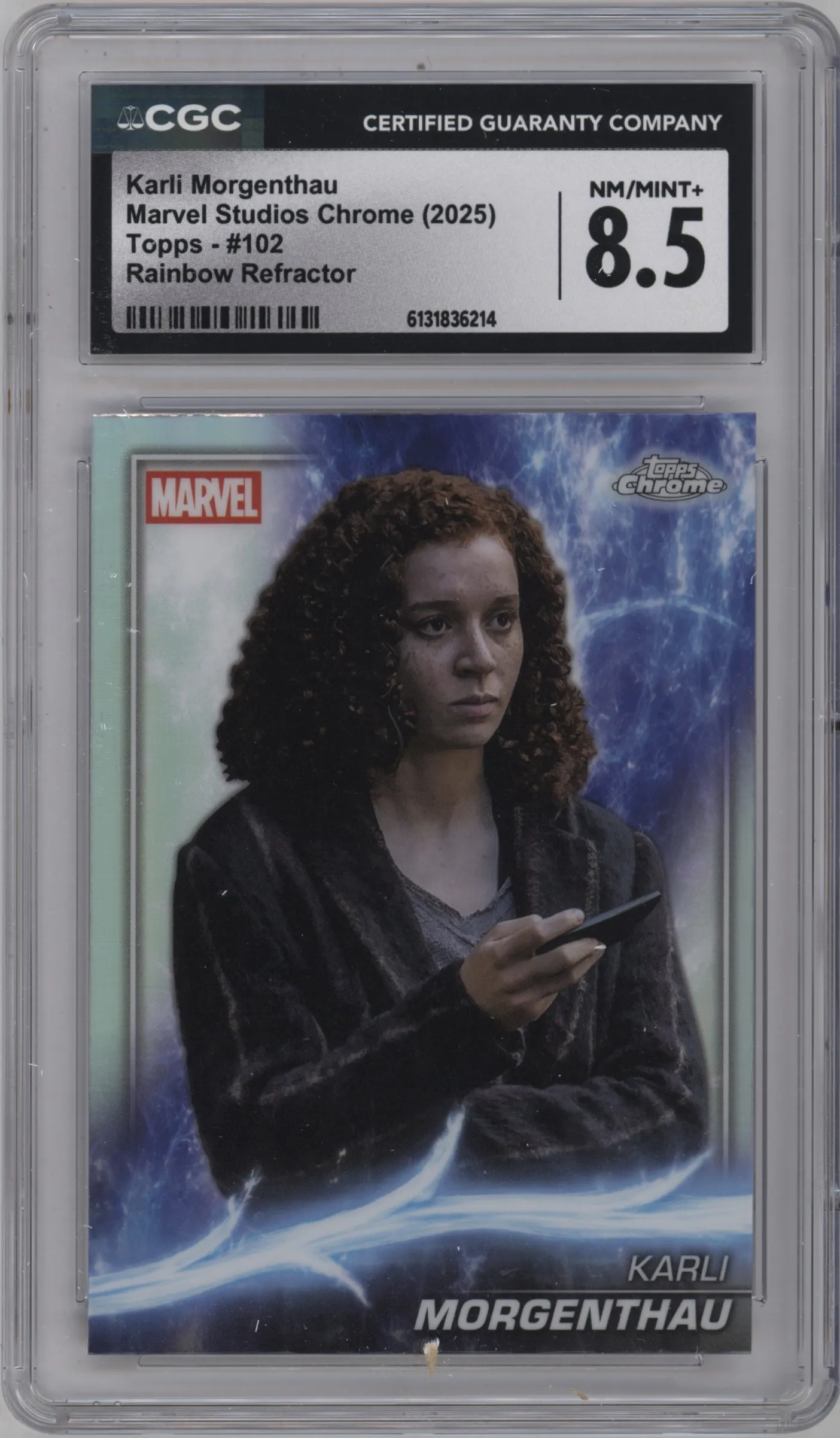 2025 Topps Chrome Marvel Studios Karli Morgenthau Rainbow Refractor #102 CGC 8.5