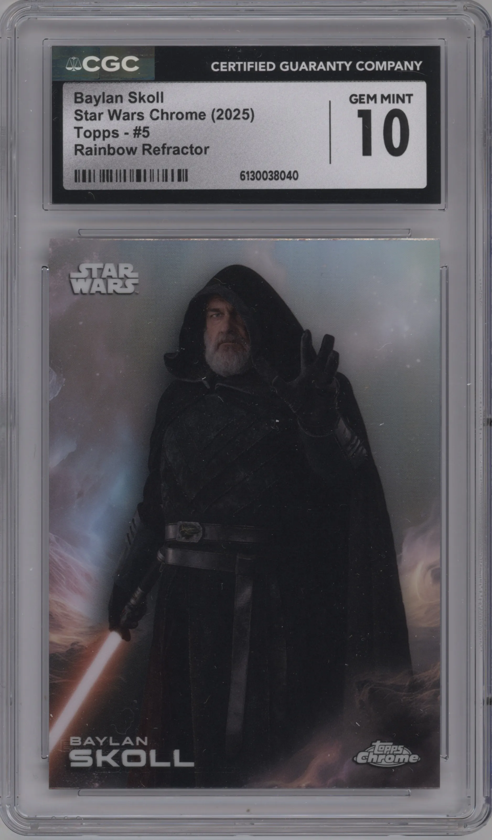 2025 Topps Chrome Star Wars Baylan Skoll Rainbow Refractor CGC 10