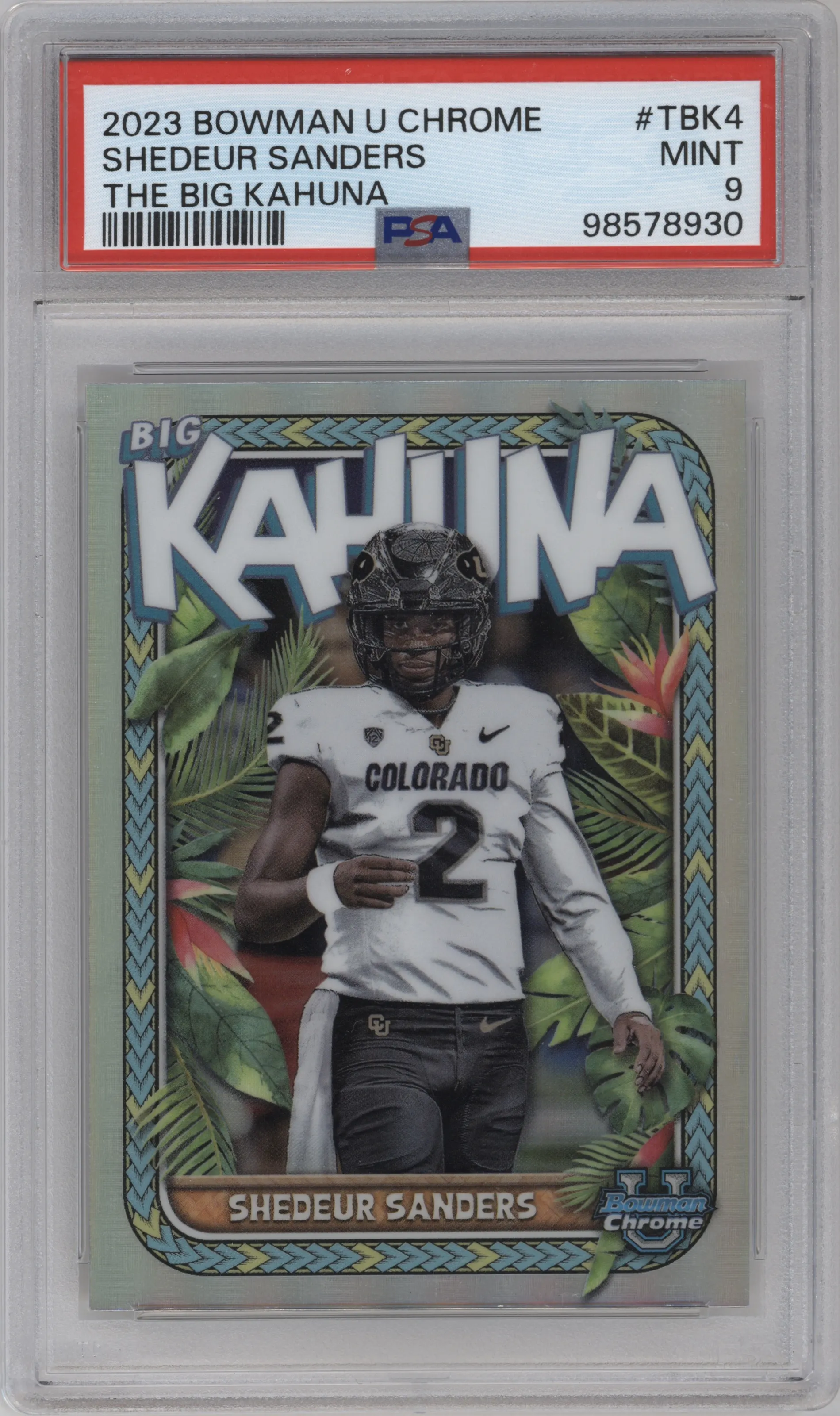 2023 Bowman Chrome University The Big Kahuna Shedeur Sanders PSA 9