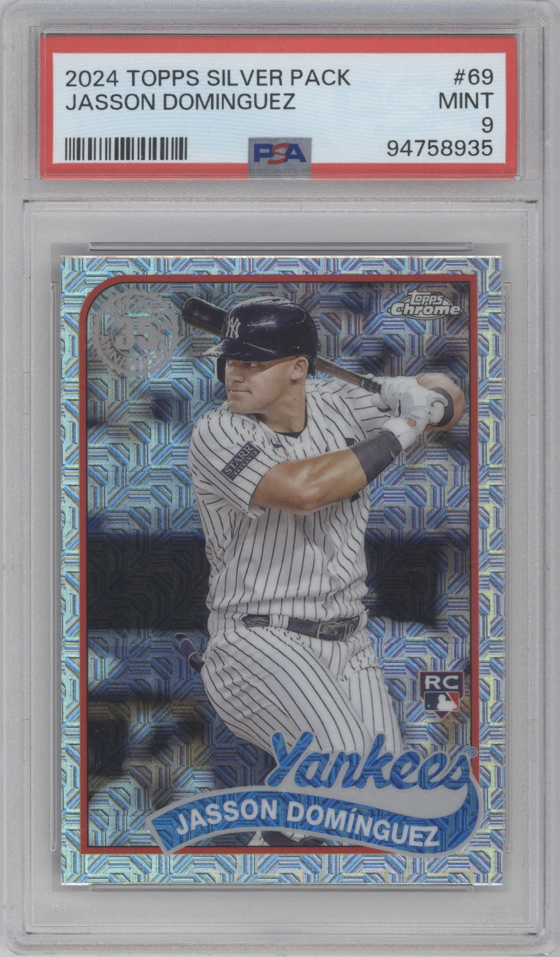 2024 Topps Series 2 Silver Pack 1989 Topps Jasson Dominguez PSA 9