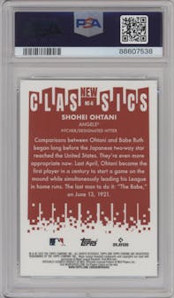 Shohei Ohtani from the 2022 Topps Chrome set graded by PSA and given an overall grade of 10.