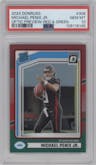 Michael Penix Jr.  from the 2024 Donruss set featuring a Red and Green parallel graded by PSA and given an overall grade of 10.