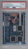 Caleb Williams from the 2024 Panini Spectra set featuring a Blue Neon parallel graded by PSA and given an overall grade of 9.