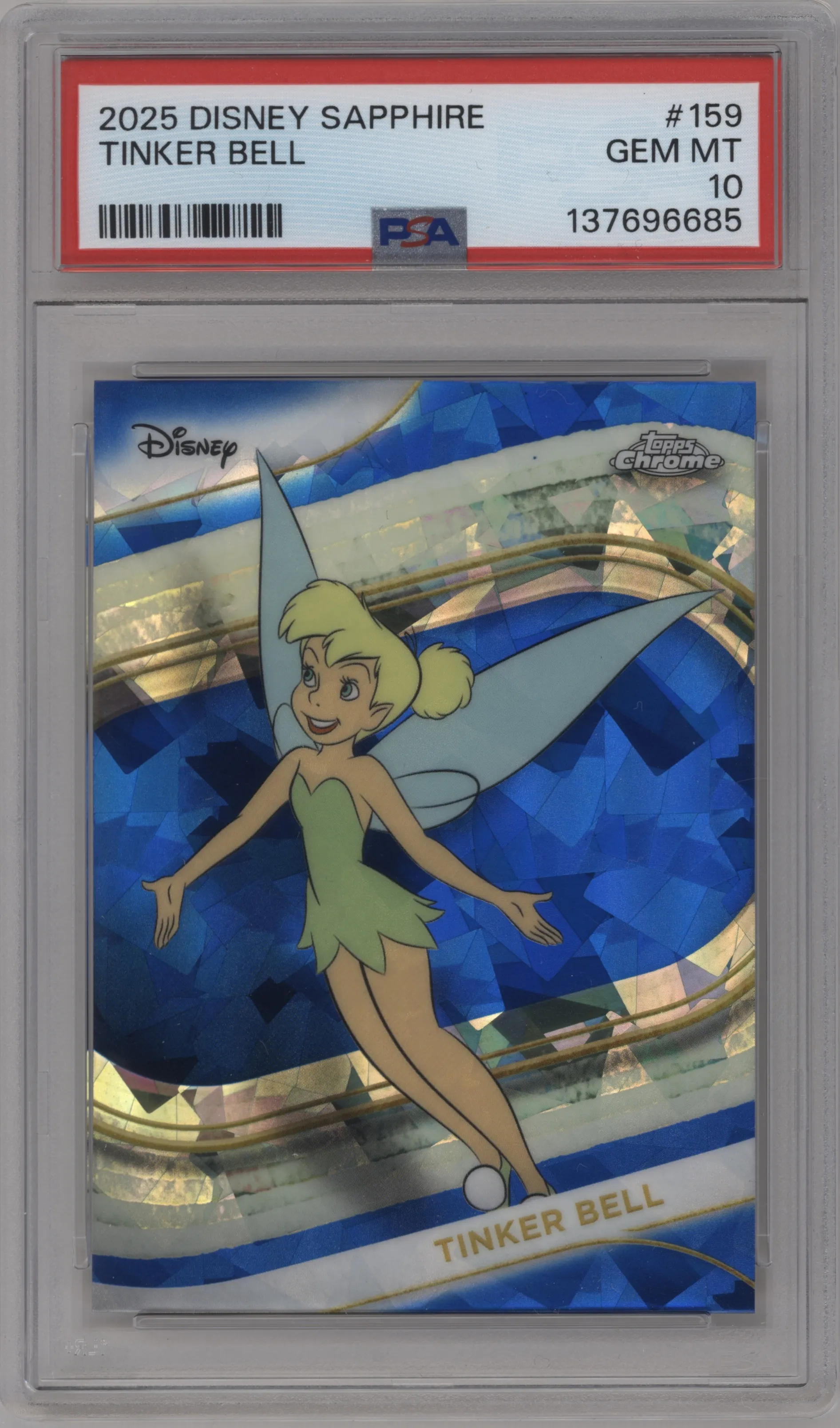 2025 Topps Chrome Sapphire Edition Disney Tinker Bell #159 PSA 10