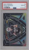 Brock Bowers from the 2024 Panini Obsidian set graded by PSA and given an overall grade of 10.