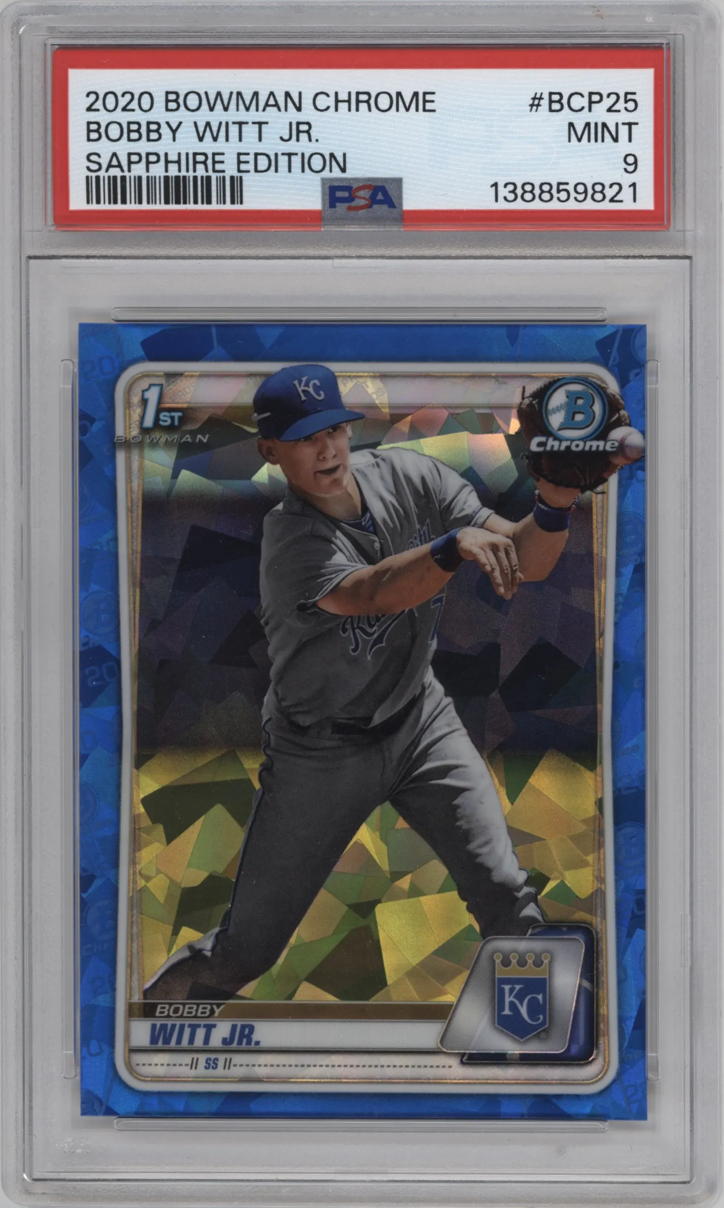 2020 Bowman Sapphire Edition Chr.Pros. Bobby Witt Jr. #BCP-25 PSA 9