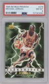 Michael Jordan from the 1995-96 Skybox Premium set graded by PSA and given an overall grade of 8.