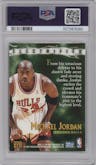 Michael Jordan from the 1995-96 Skybox Premium set graded by PSA and given an overall grade of 8.