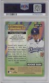 Yoshinobu Yamamoto from the 2024 Topps Chrome set graded by PSA and given an overall grade of 10.