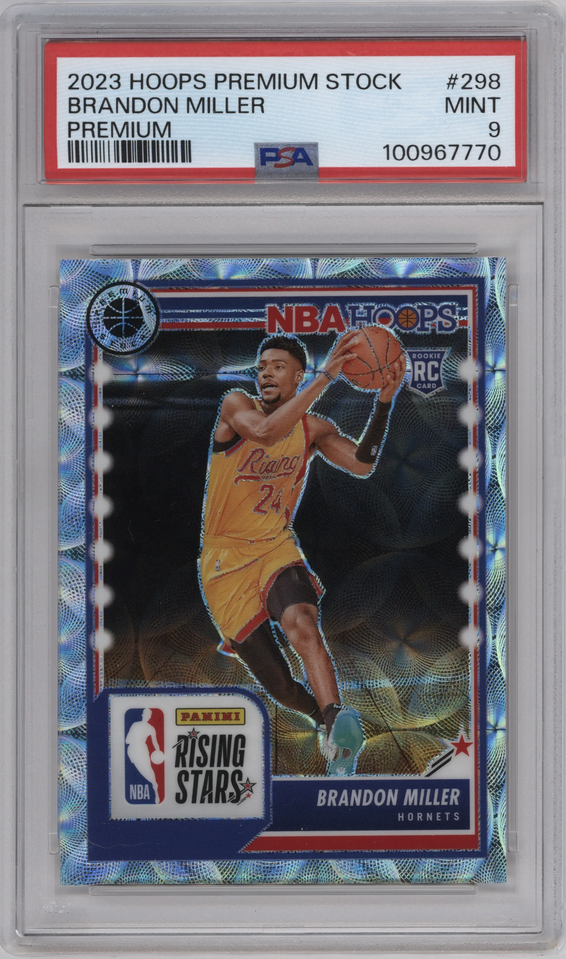 2023 Panini Hoops Premium Stock Brandon Miller Premium #298 PSA 9
