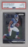 Saquon Barkley from the 2018 Panini Prizm set graded by PSA and given an overall grade of 10.