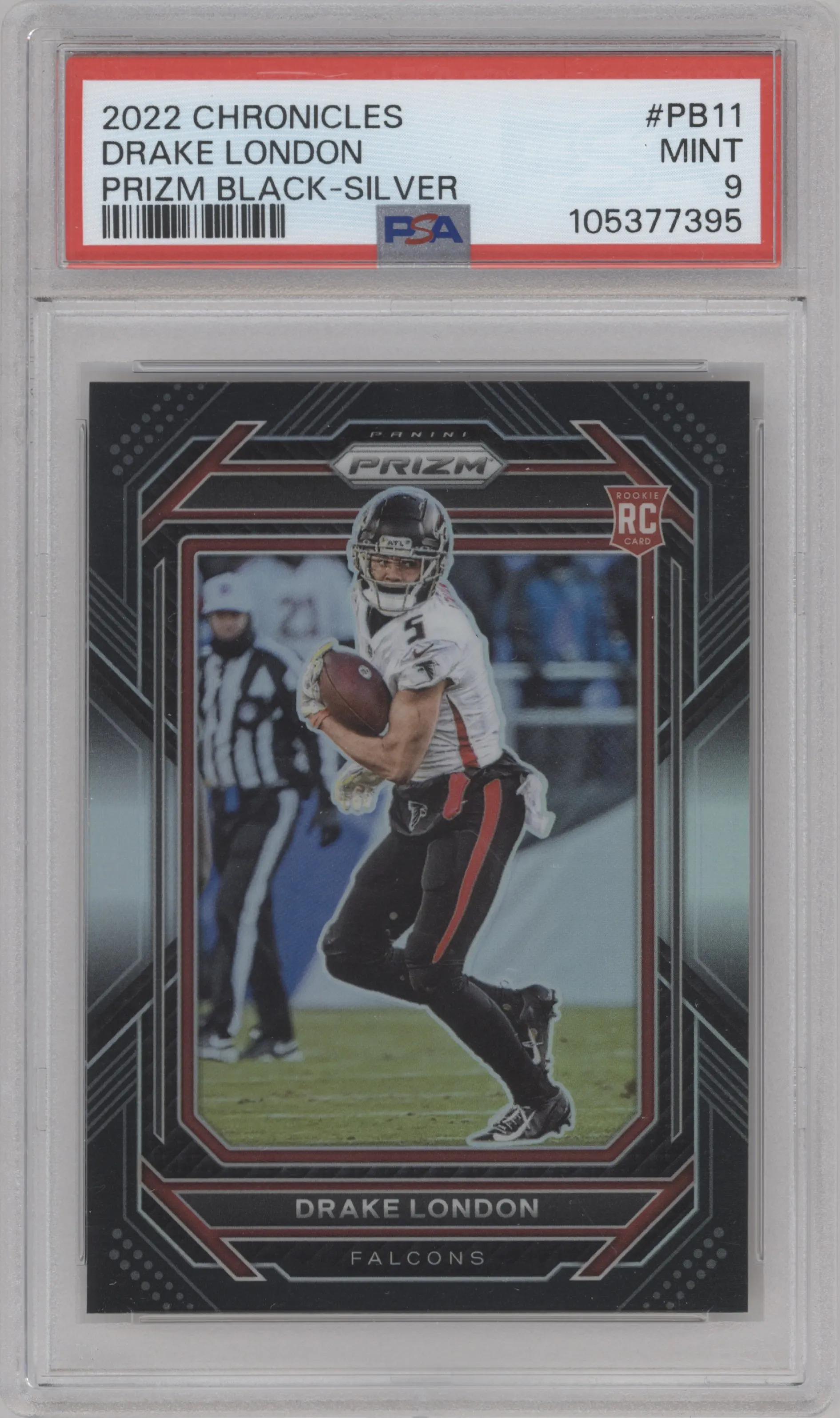 2022 Panini Chronicles Prizm Black Drake London Silver #PB-11 PSA 9
