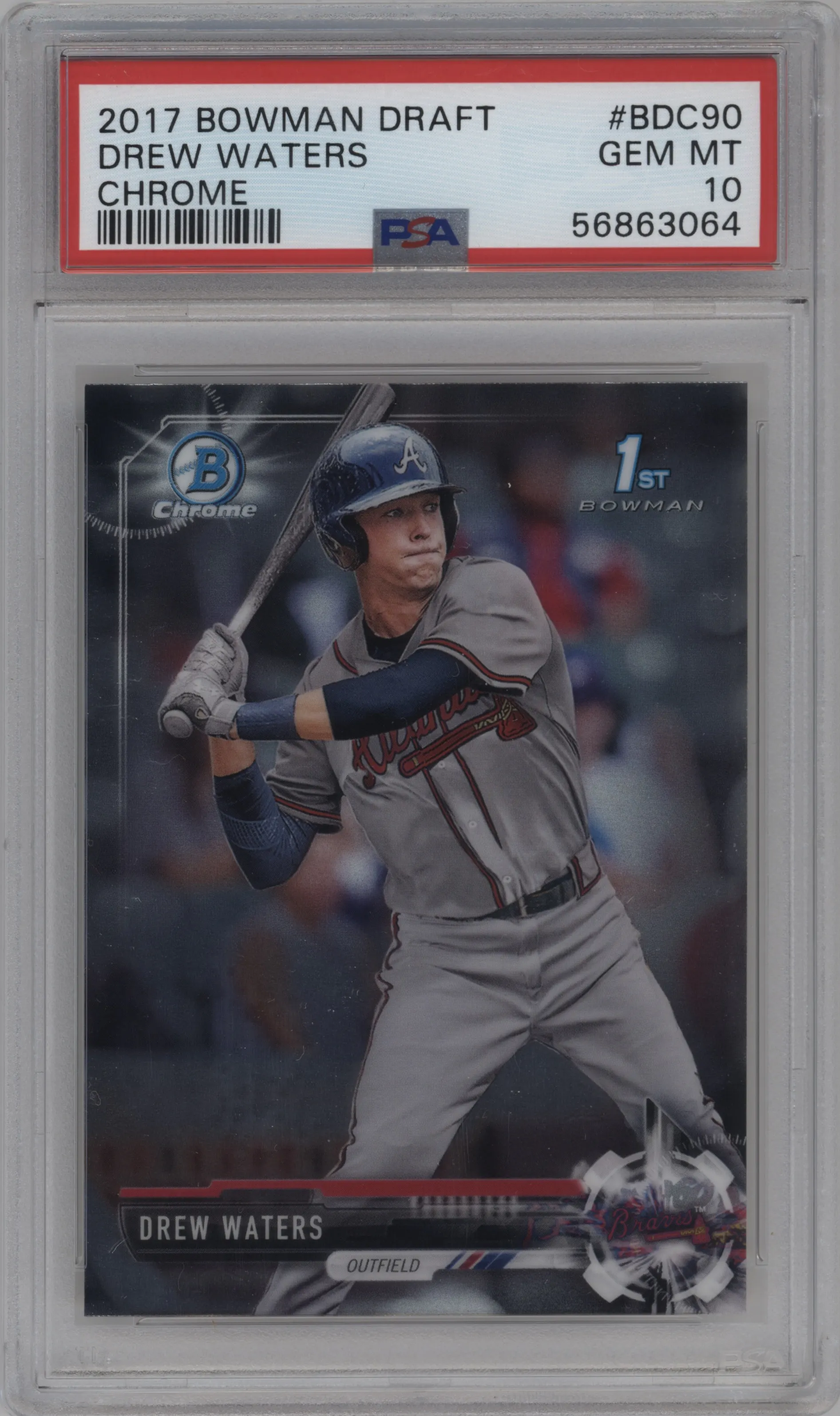 2017 Bowman Draft Chrome Drew Waters #BDC-90 PSA 10