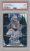 Justin Herbert from the 2022 Panini Mosaic set featuring a Genesis parallel graded by PSA and given an overall grade of 9.