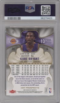 Kobe Bryant from the 2008-09 Fleer Hot Prospects set graded by PSA and given an overall grade of 9.