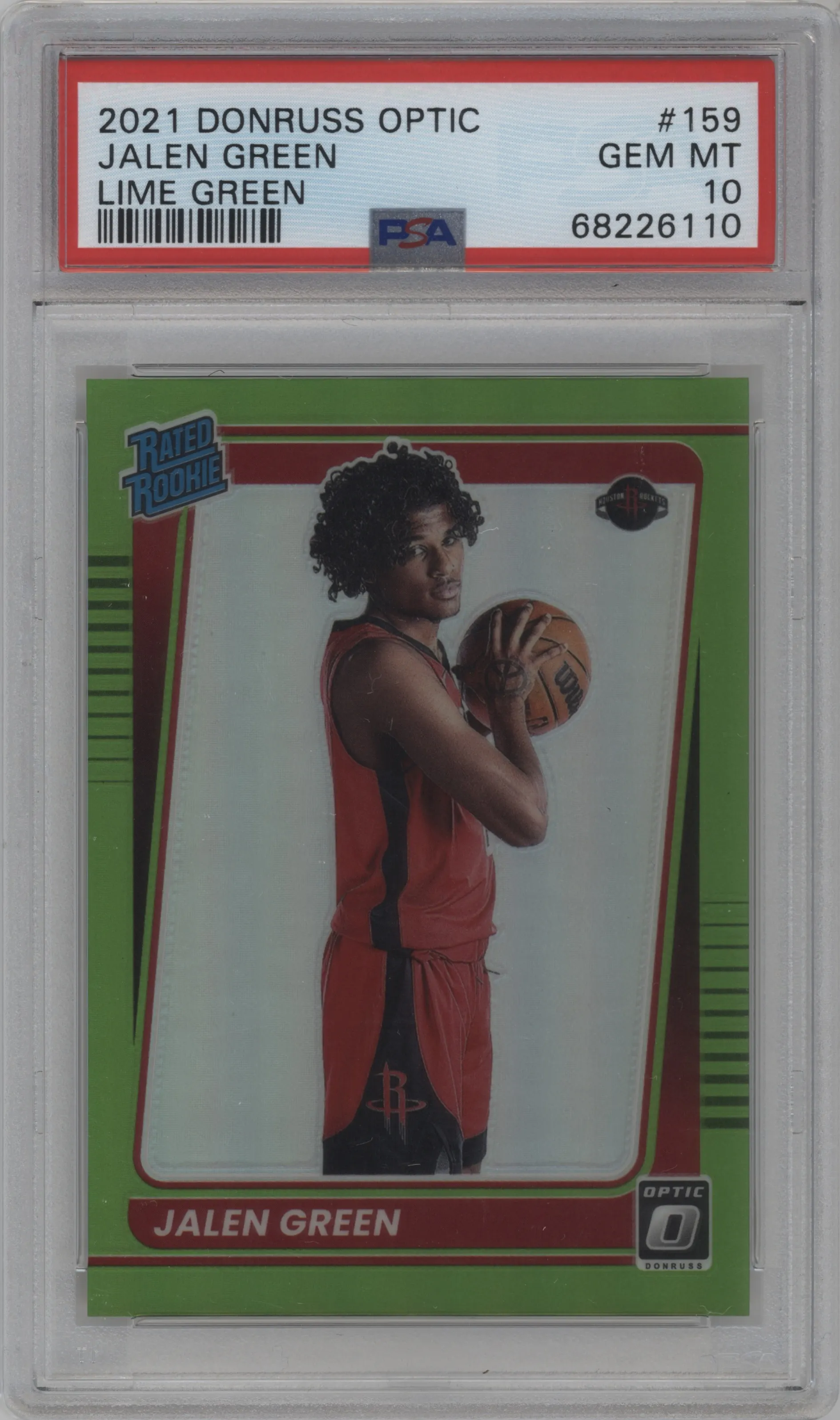 2021 Panini Donruss Optic Rated Rookie Jalen Green Lime Green PSA 10