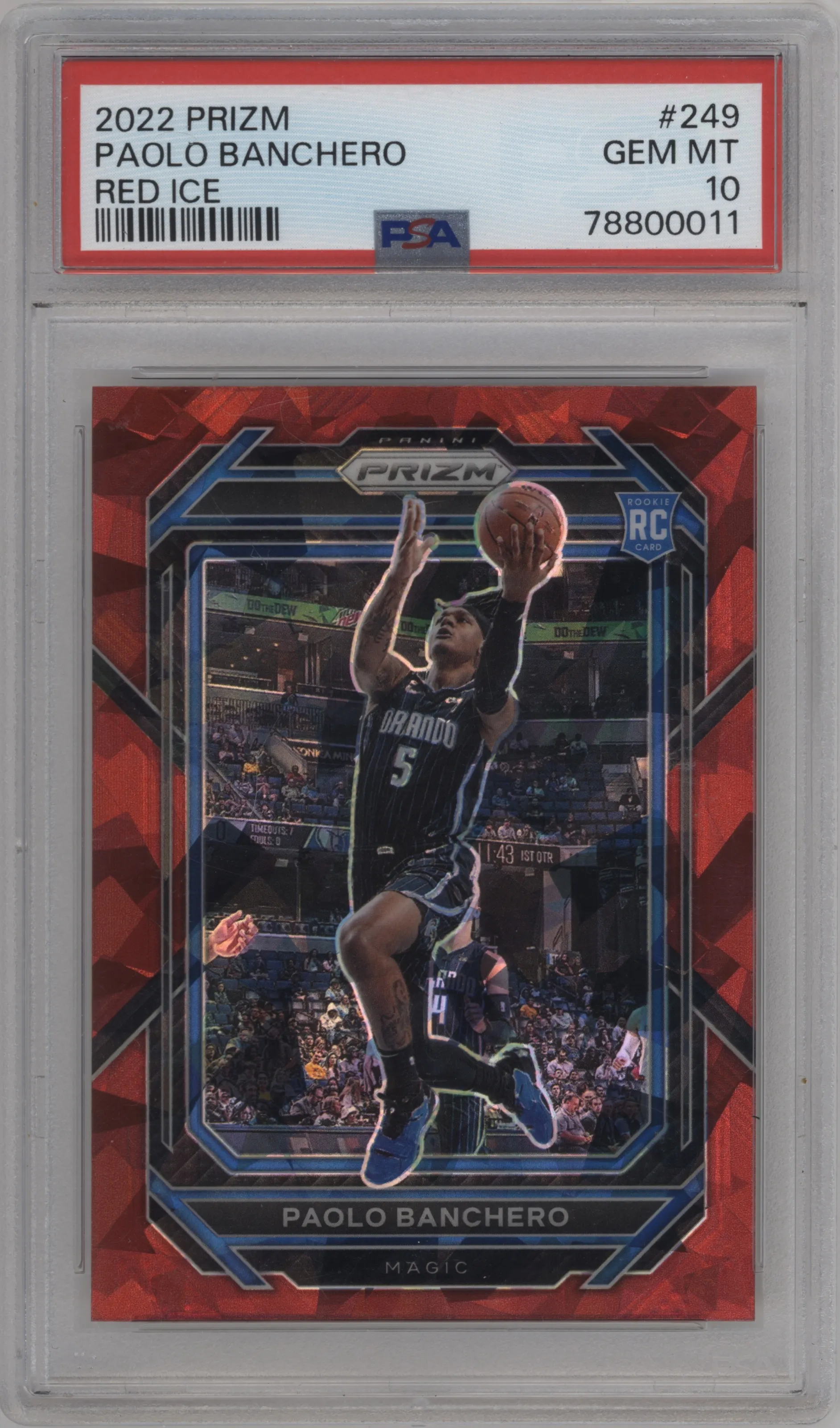 2022 Panini Prizm Paolo Banchero Red Ice PSA 10