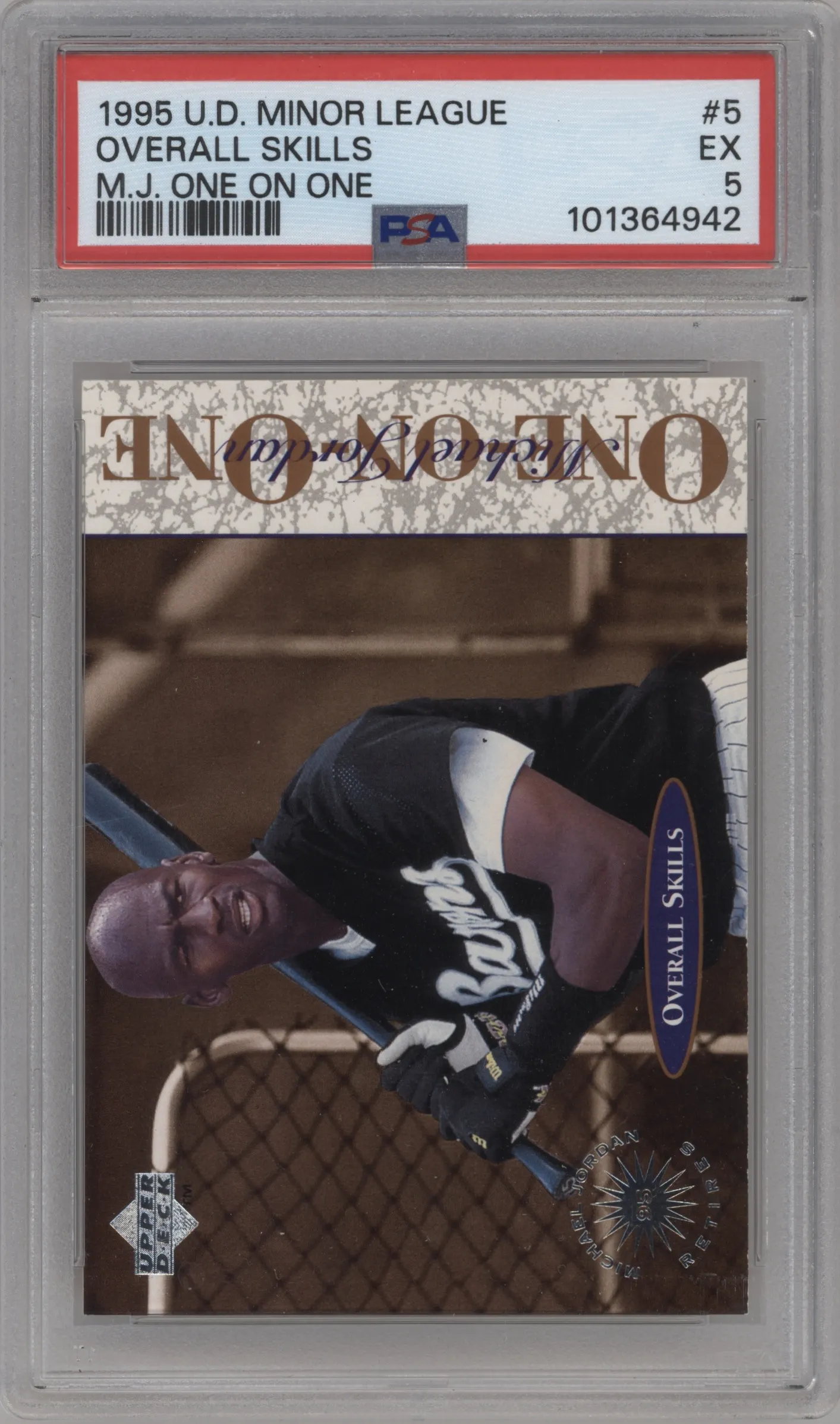 1995 Upper Deck Minor League MJ One on One Michael Jordan #5 PSA 5