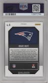 Drake Maye from the 2024 Panini Prizm set featuring a Green Prizm parallel graded by PSA and given an overall grade of 10.
