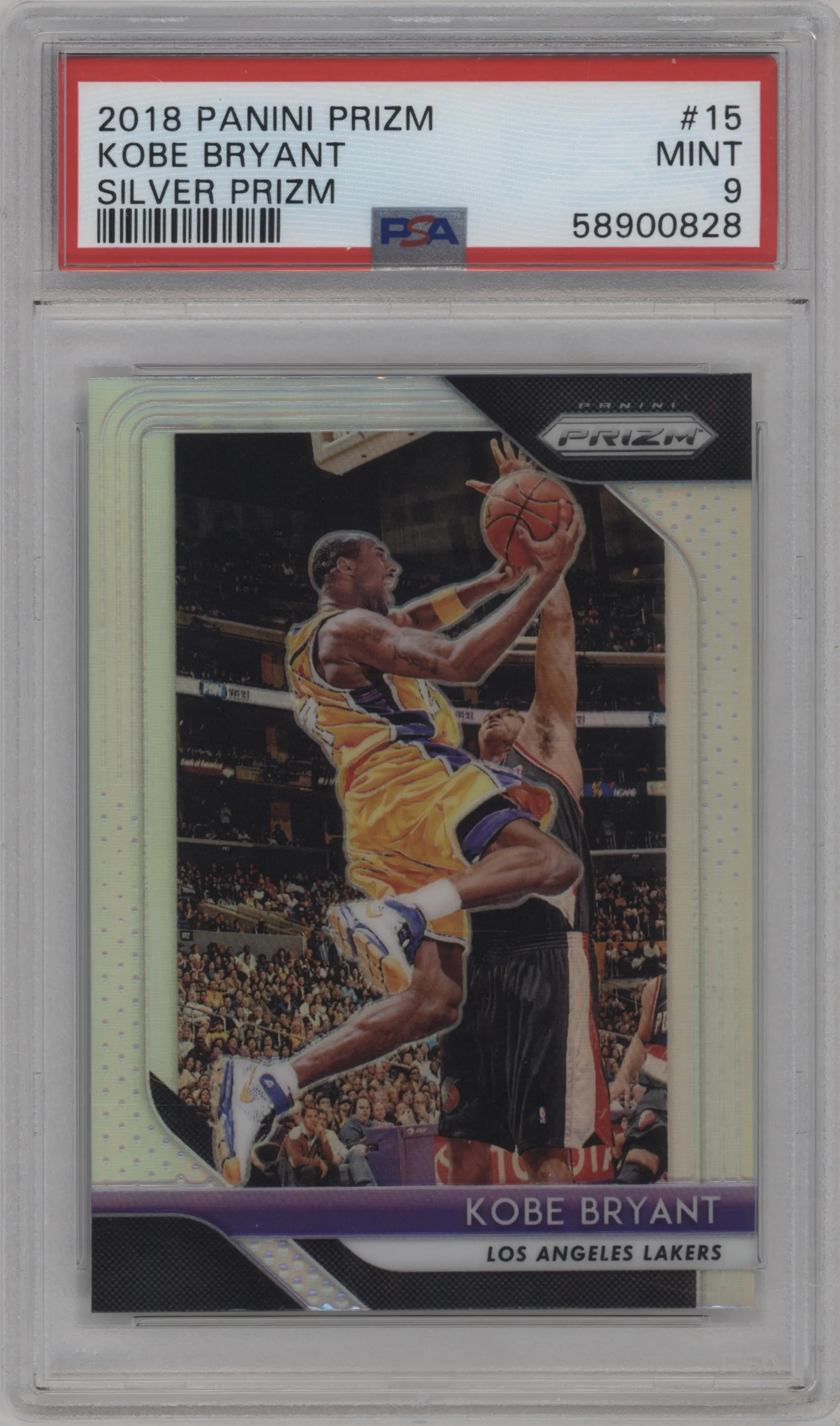 2018 Panini Prizm Kobe Bryant Silver Prizm #15 PSA 9