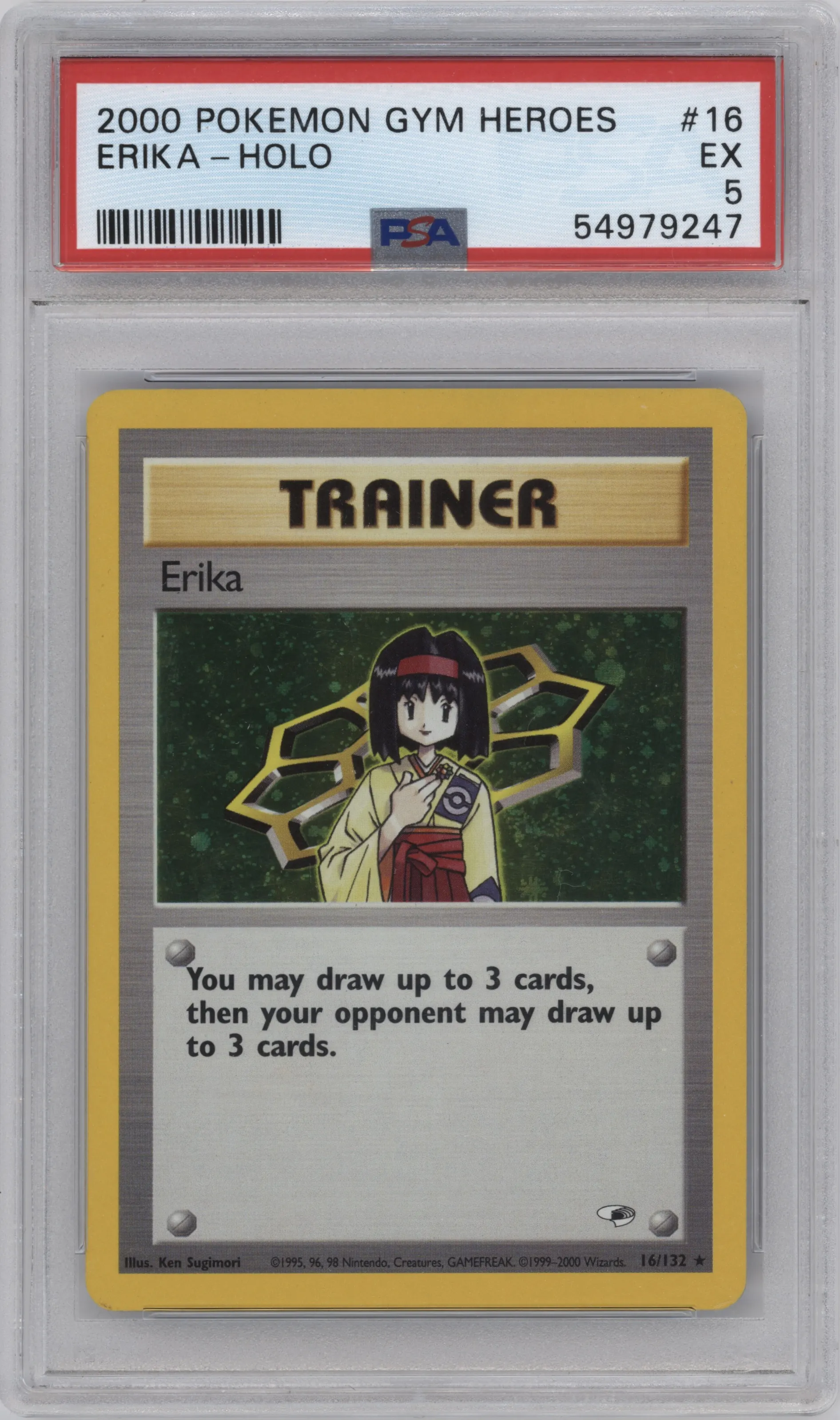 2000 Pokemon GH Gym Heroes Erika #16 PSA 5