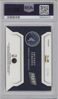 Anthony Edwards from the 2024 Panini The National VIP set graded by PSA and given an overall grade of 9.