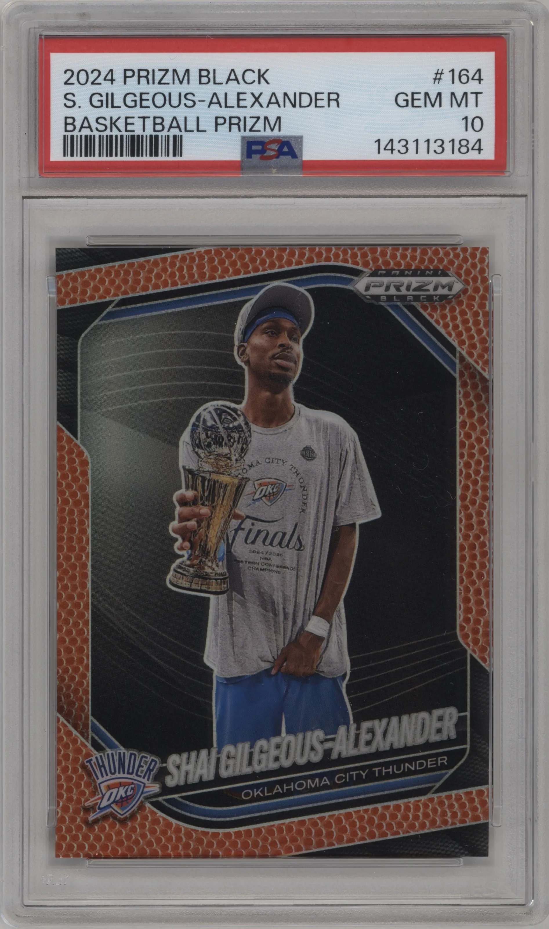 2024 Panini Prizm Black Shai Gilgeous-Alexander Basketball Prizm #164 PSA 10