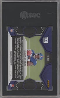 Malik Nabers from the 2024 Panini Mosaic set featuring a Green Mosaic parallel graded by SGC and given an overall grade of 9.5.