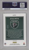 Kyle Pitts from the 2021 Panini Donruss Optic set featuring a Black Pandora parallel graded by PSA and given an overall grade of 10.
