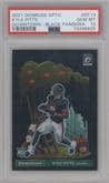 Kyle Pitts from the 2021 Panini Donruss Optic set featuring a Black Pandora parallel graded by PSA and given an overall grade of 10.