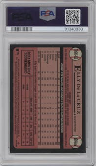Elly De La Cruz from the 2024 Topps Series 1 Silver Pack set graded by PSA and given an overall grade of 8.
