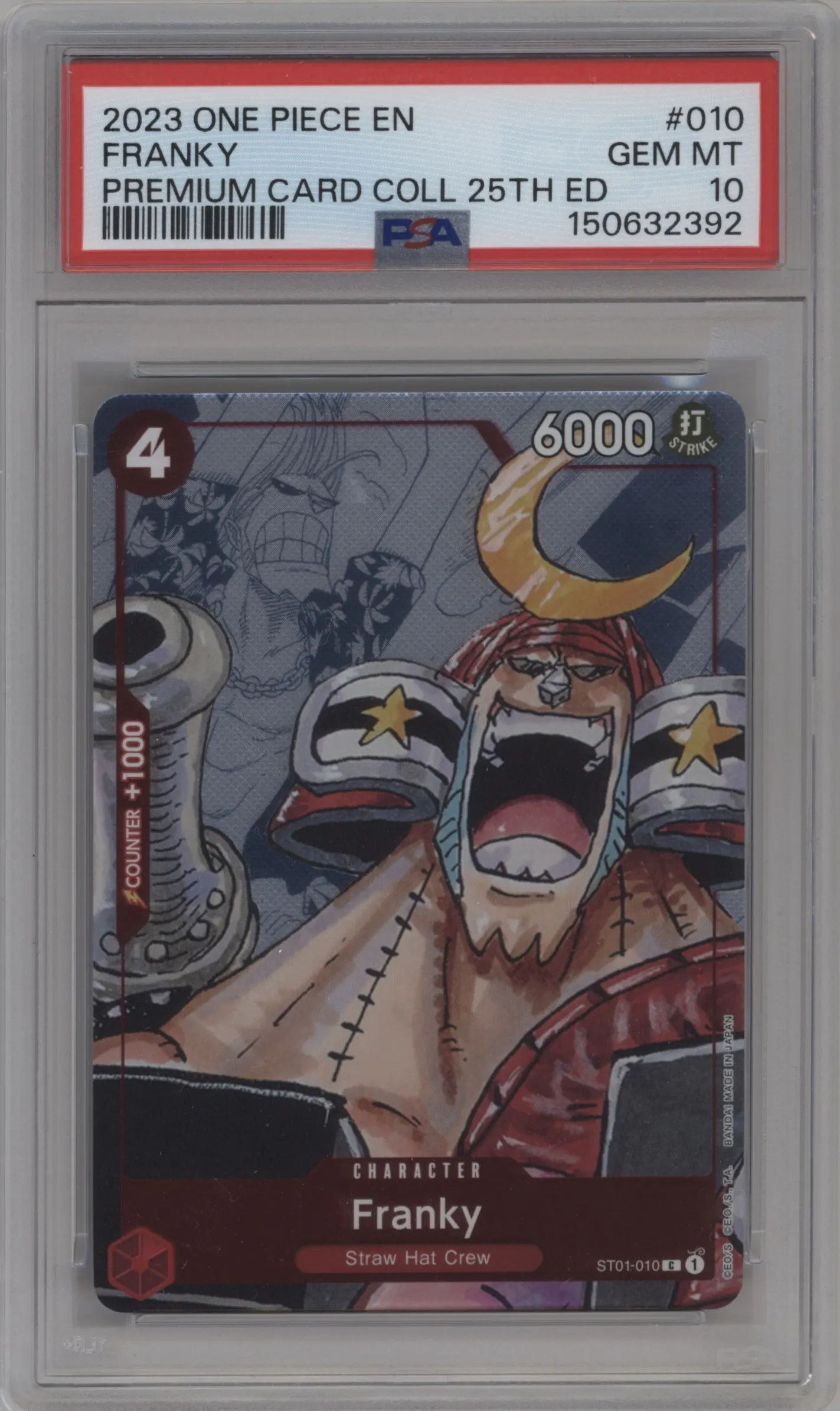 2023 One Piece Premium Collection 25th Ed. Franky PSA 10