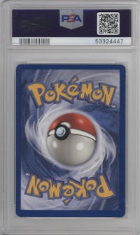 Charizard from the 1999 Pokemon set graded by PSA and given an overall grade of 8.