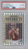 Jayden Daniels from the 2024 Panini Mosaic set featuring a Mosaic parallel graded by PSA and given an overall grade of 10.