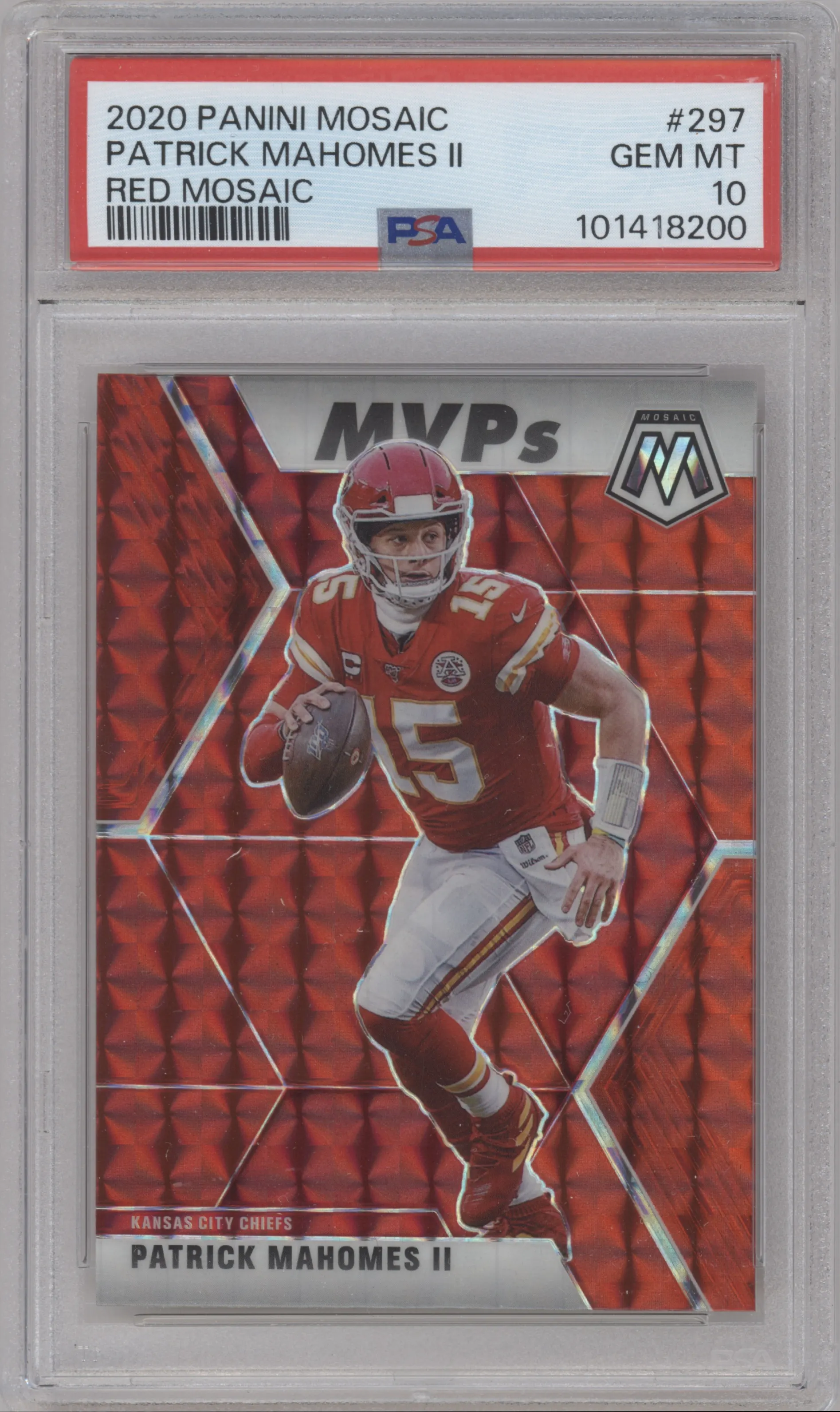 2020 Panini Mosaic Patrick Mahomes II Red Mosaic #297 PSA 10