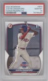 Justin Crawford from the 2023 Bowman  set graded by PSA and given an overall grade of 10.