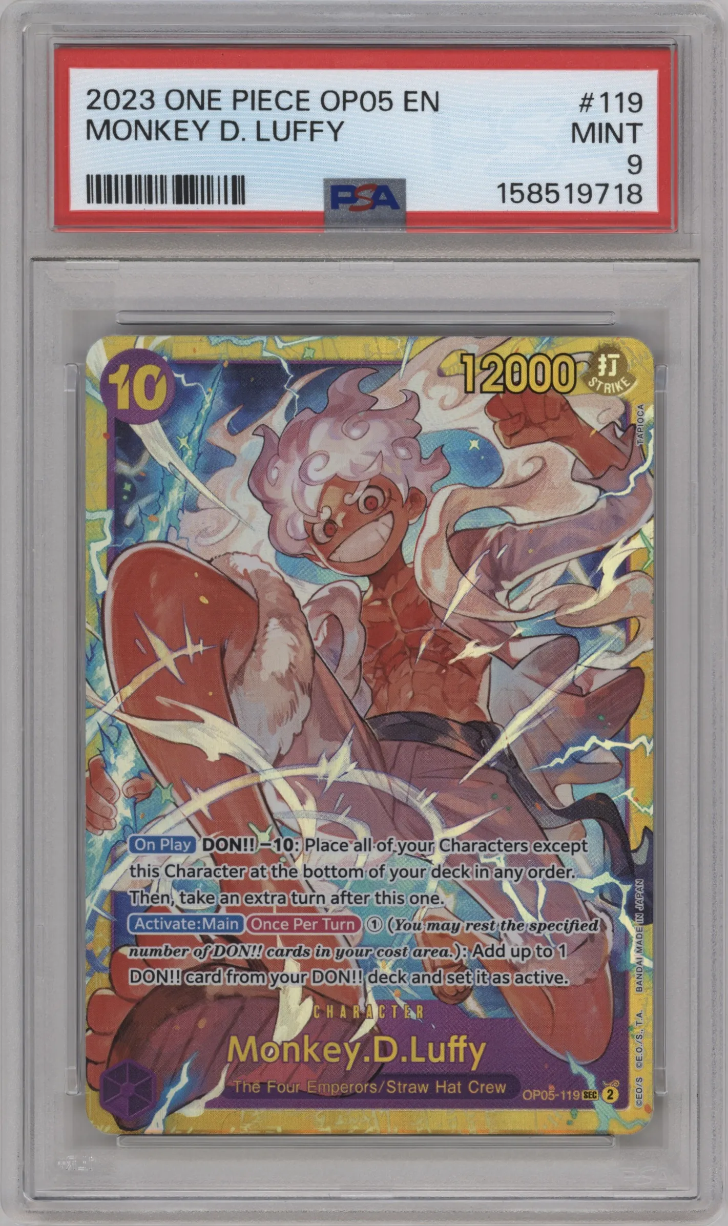 2023 One Piece Awakening of the New Era Monkey.D.Luffy PSA 9