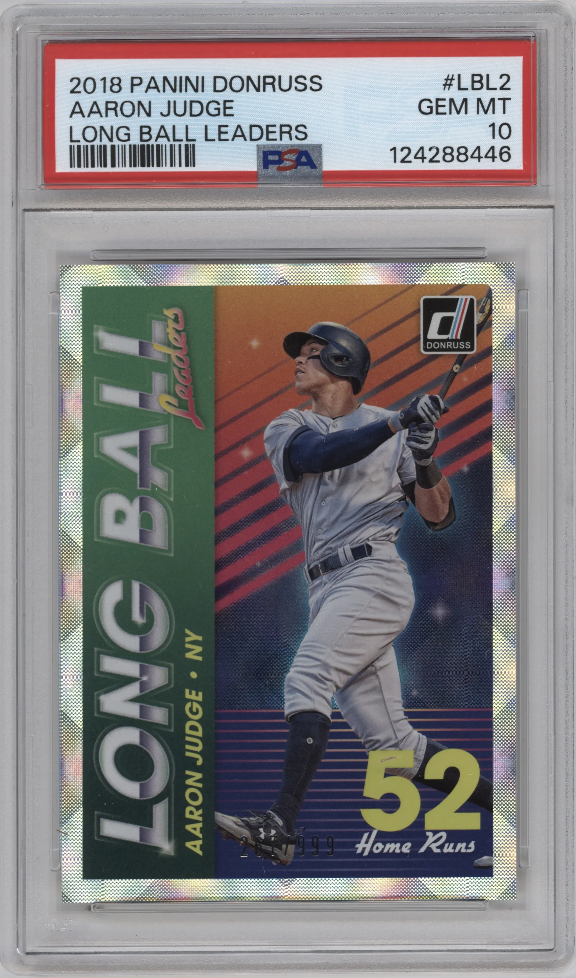 2018 Panini Donruss Long Ball Leaders Aaron Judge #LBL2 PSA 10