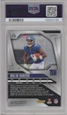 Malik Nabers from the 2024 Panini Prizm set featuring a Hyper parallel graded by PSA and given an overall grade of 9.