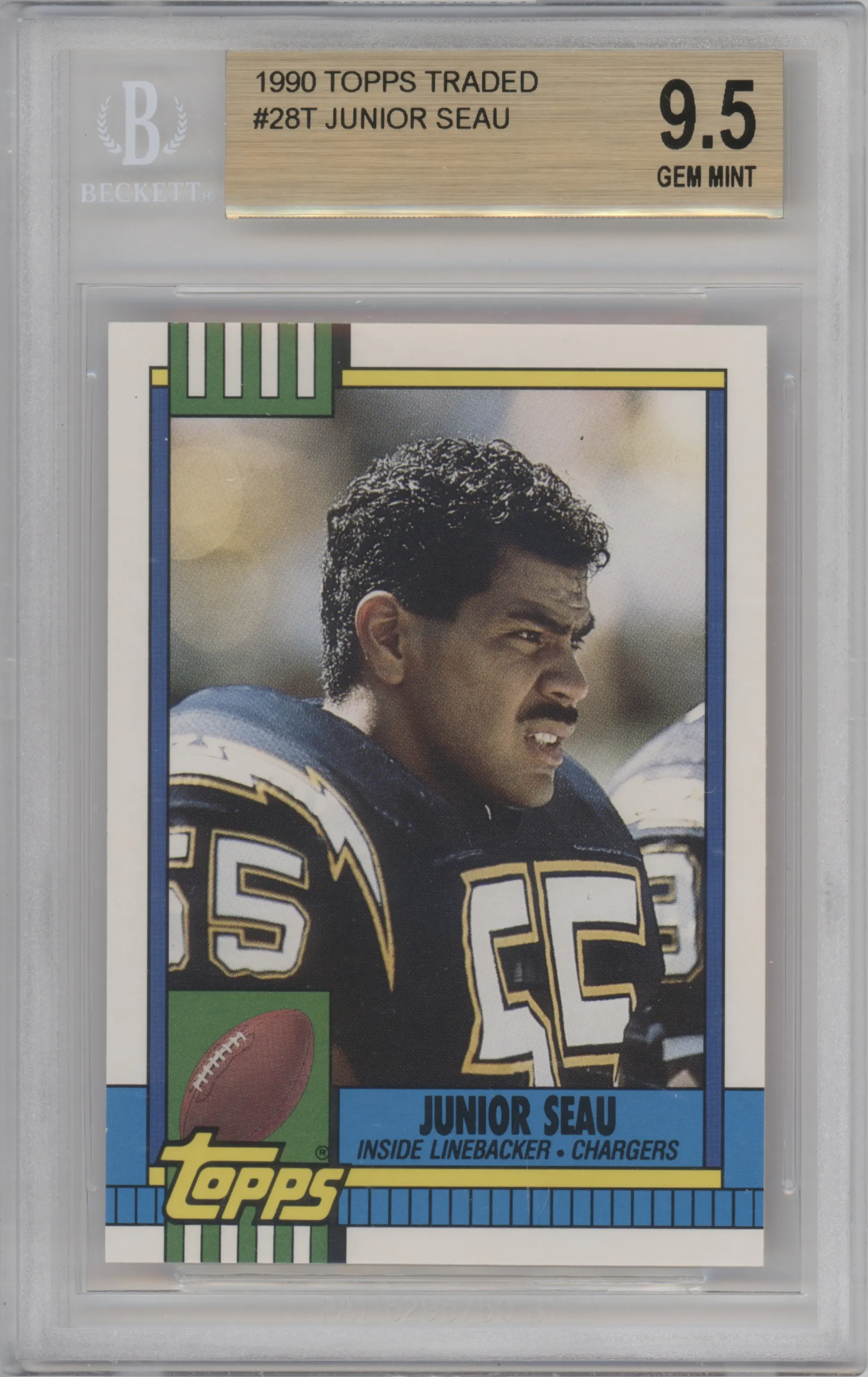 1990 Topps Traded Junior Seau BGS 9.5