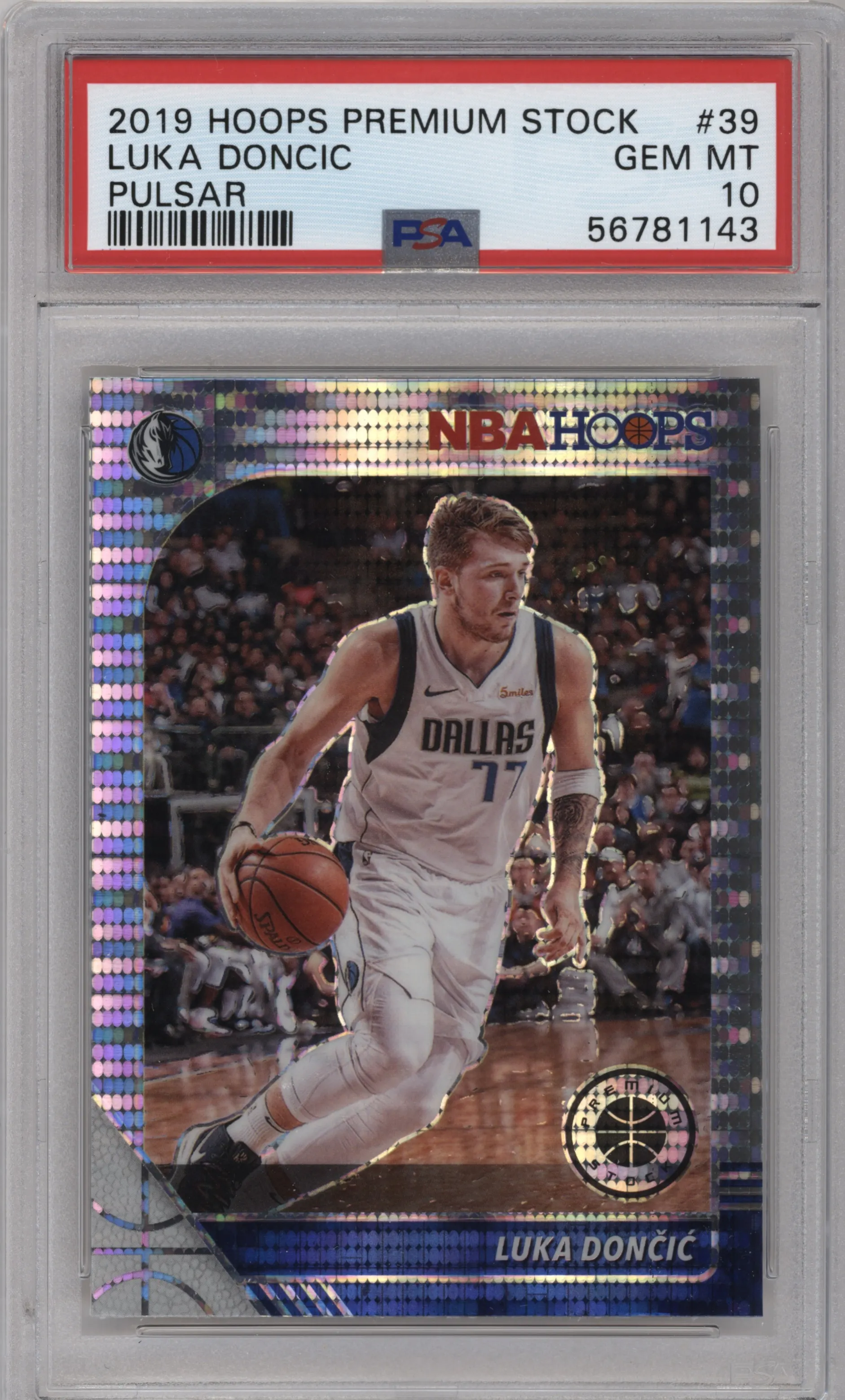 2019 Panini Hoops Premium Stock Luka Doncic Pulsar PSA 10